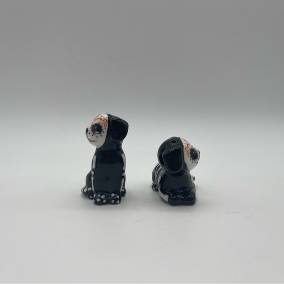New Day of the Dead Dog Skeleton Sugar Skull Halloween Salt & Pepper Shakers - Picture 3 of 11